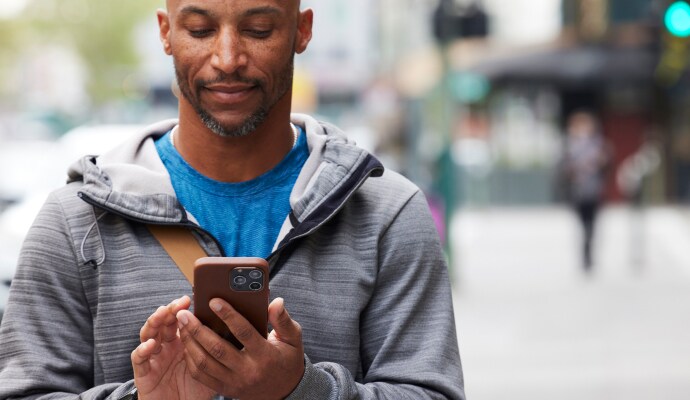 Man looking at mobile phone